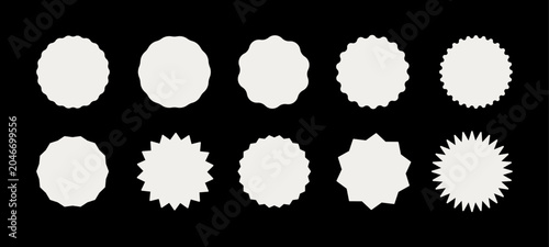 фотографія white circle stickers on black background