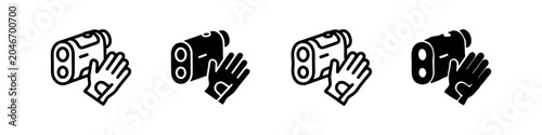 Bild auf Leinwand Golf Rangefinder and Glove Icon Set - Outline and Glyph Styles