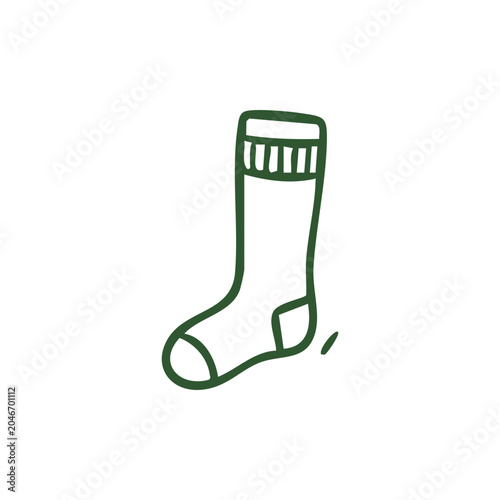Soccer Sock Hand Drawn Sports Equipment Illustration