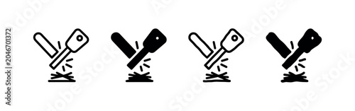 Fotografie Fire starter igniting kindling icon set