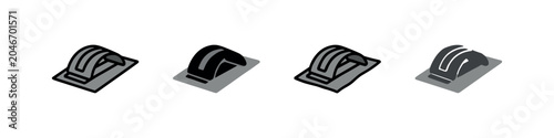 Canvastavla Aircraft throttle quadrant icon set for flight control in outline, solid, doodle, and flat styles