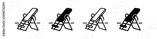 Schilderij op canvas Set of 4 Inversion Table Icons, various styles, black and white