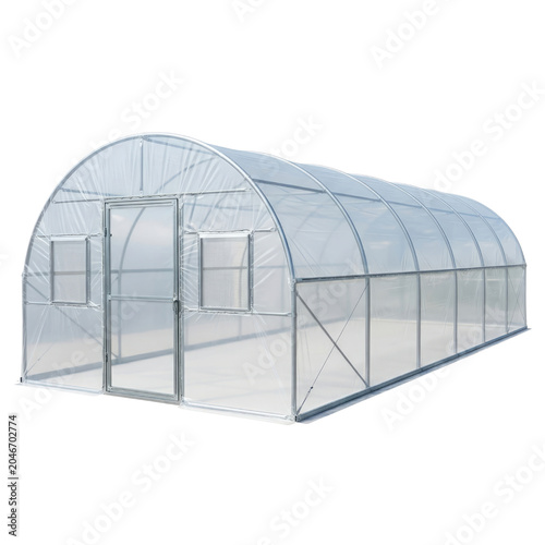 Quonset Hoop Greenhouse Structure with Metal Frame and Plastic Sheeting