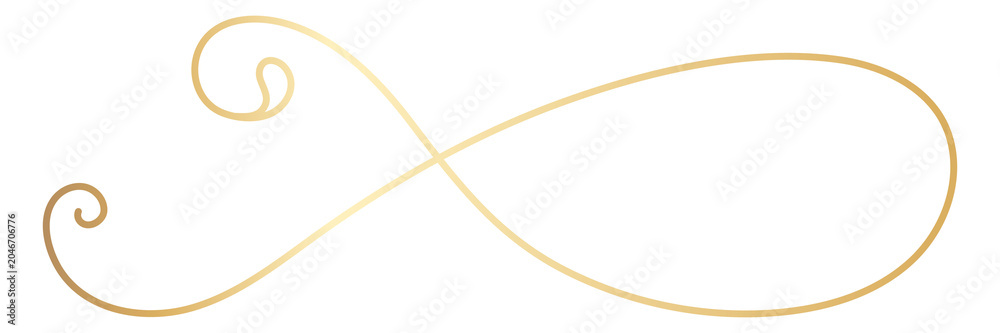 Fototapeta premium PNG Elegant gold decorative swirl on transparent background