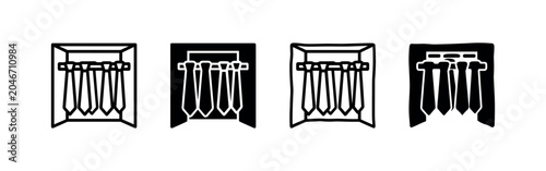 Photos Necktie rack and wardrobe closet organizer icon set