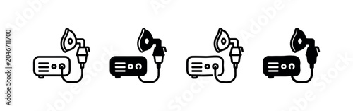 Foto Nebulizer icons: outline and solid fill
