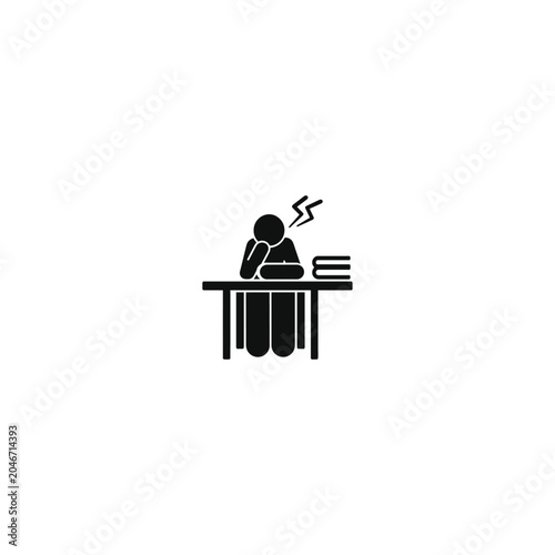 Stressed Student logo flat vector icon design