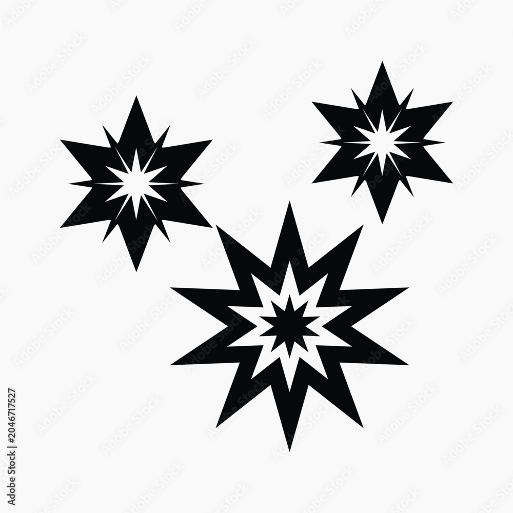 Obraz premium Geometric starburst black design element vector