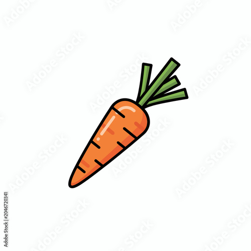 Colorful Cartoon Carrot Illustration for Healthy Food Themes.