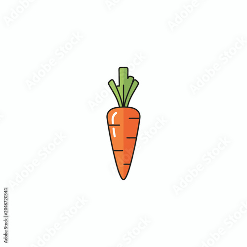 Fresh Carrot with Green Leaves on White Background 1.