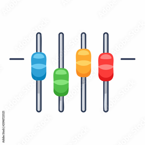 Electronic Resistors with Color Bands