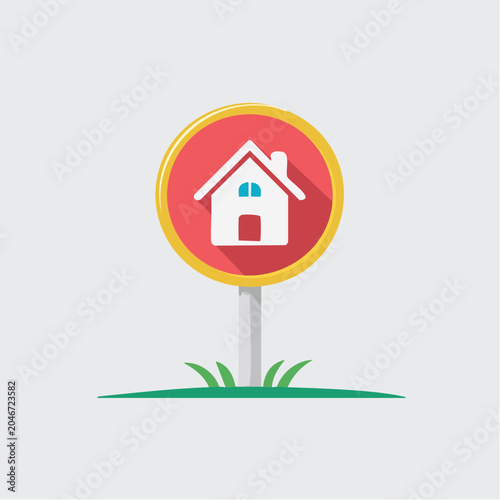 House Icon on a Signpost