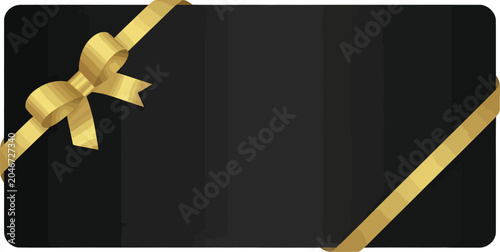 Bild auf Leinwand gift black greeting card with concentric circle texture and bow