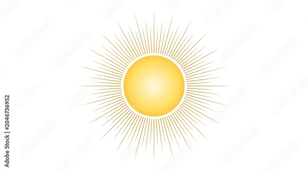 Fototapeta premium Minimalist Abstract Geometric Sun Circle on White Background