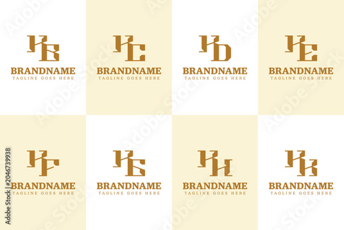 Letters KB KC KD KE KF KG KH KK Logo Set Monogram, for BK CK DK EK FK GK HK KK initials