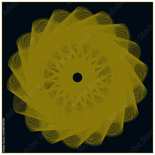 Abstract Geometric Spirograph – Gold on Black