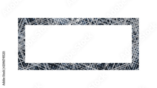 Quadro su tela Frame border features a complex web of intersecting dark lines that form a sharp geometric enclosure for your artistic design projects