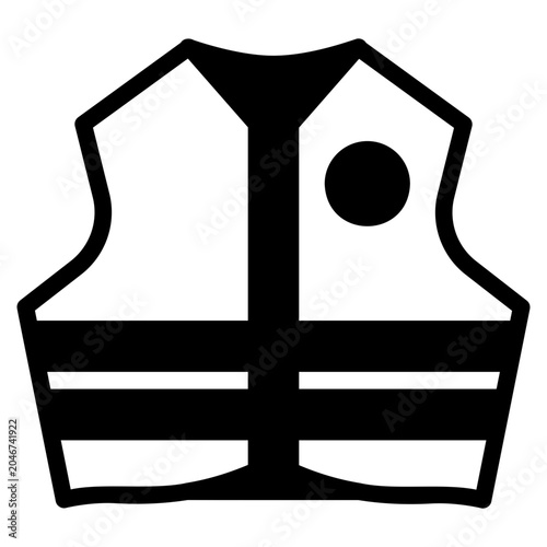 Vest illustration, glyph black style