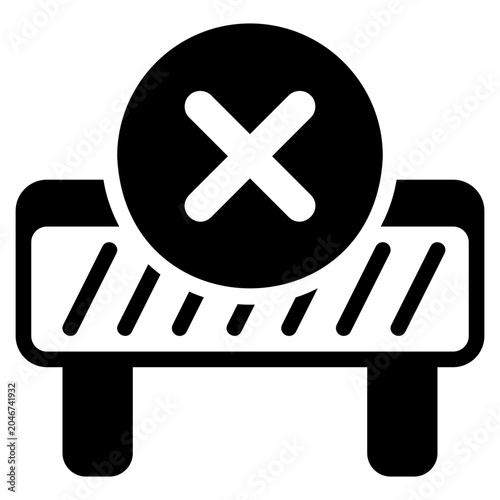 Barrier illustration, glyph black style