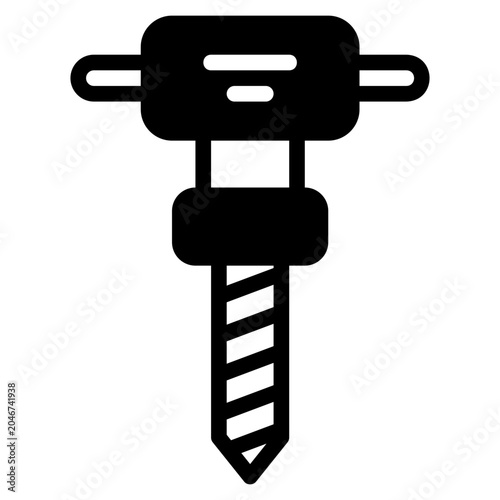 Driller illustration, glyph black style