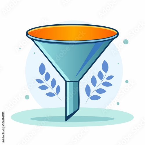 Funnel Illustration with Laurel Branches