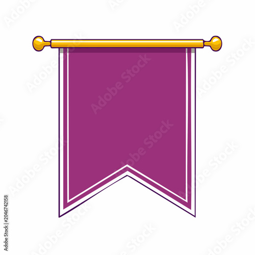 Purple Pennant Flag on Golden Rod