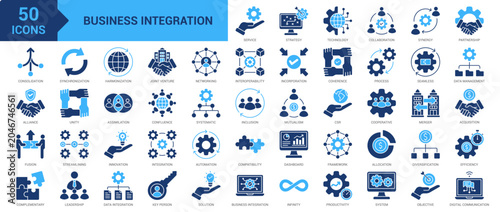 Bild auf Leinwand Business Integration icon set