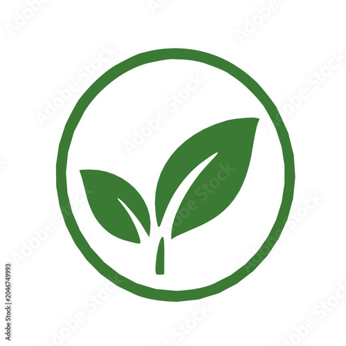 Green plant growth icon symbolizing nature and environmental sustainability.