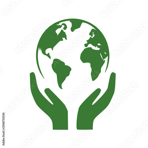 Hands Cradling Green Earth Symbolizing Environmental Protection and Sustainability.