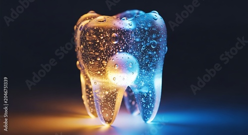 Close up of ice cube melting in warm liquid.
