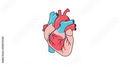 Colorful heart shaped ribbon bow vector illustration.