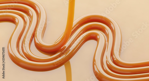 Colorful wavy lines forming abstract flowing ribbon design in soft pastel tones