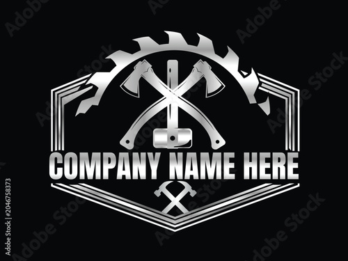Illustration carpenter Logo deign template