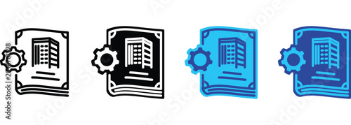 Company Playbook banner web icon line outline color vector illustration