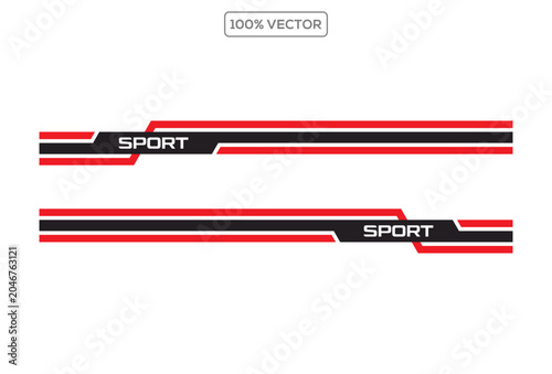 Wrap Design For Car vectors. Sports stripes, car stickers black color. Racing decals stock illustration