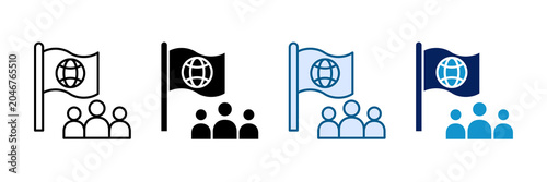 Tableau sur toile Nationality Icon Set Multiple Style Collection