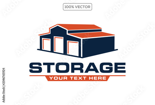 warehouse simple logo design vector template