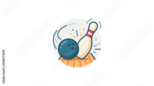Photos Bowling Ball and Pin Icon, Sport Game Activity Fun
