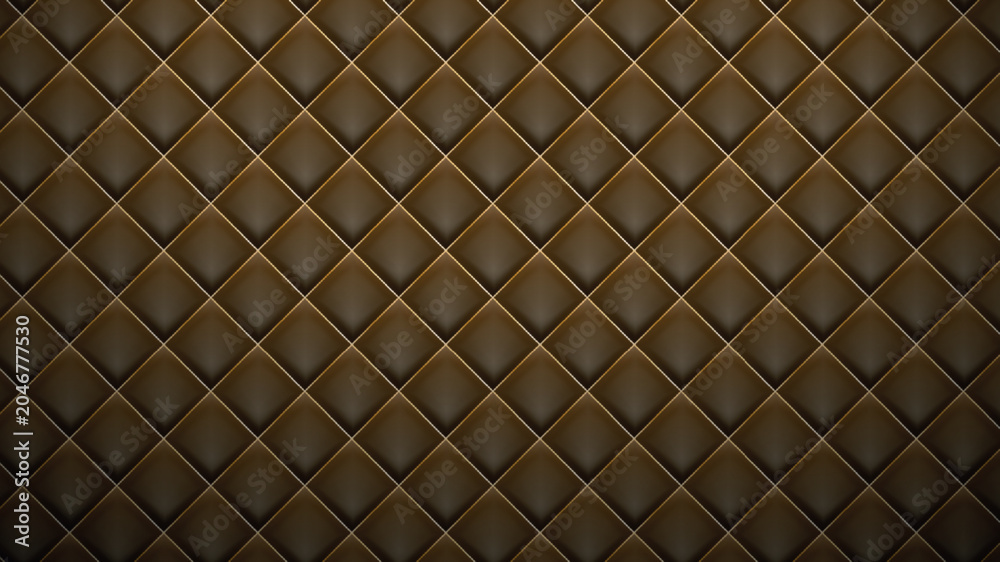 Naklejka premium Luxury brown quilted leather texture background