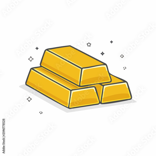Stack of Gold Bars Illustration
