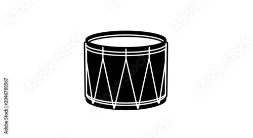 фотографія Drum instrument rendered as a stylized graphic icon captures the essence of rhythm, musical performance, and percussion artistry for creative projects, event branding, and entertainment design
