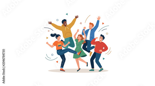 Foto Group of Diverse People Celebrating Joyful Party Moment.