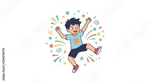 Photography Joyful Child Celebrating with Excitement and Happiness.
