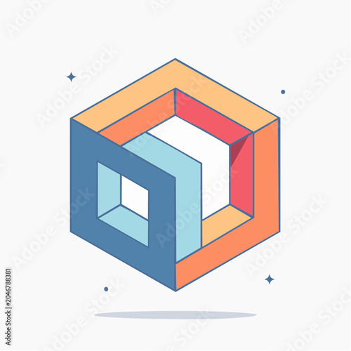Impossible Cube Optical Illusion
