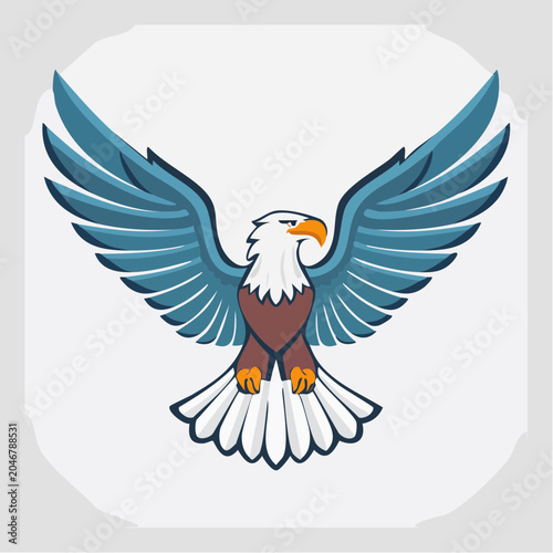 Stylized Eagle Emblem with Wings Spread