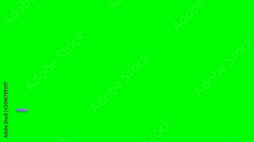 Animated Purple Button with Sparkles on Green Screen Background