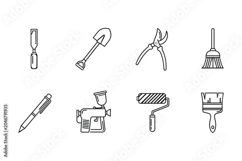 Collection of various tools and equipment for construction and diy projects