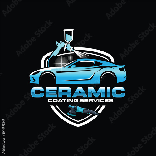 Illustration of Ceramic Coating and Auto detailing Logo Vector Illustration