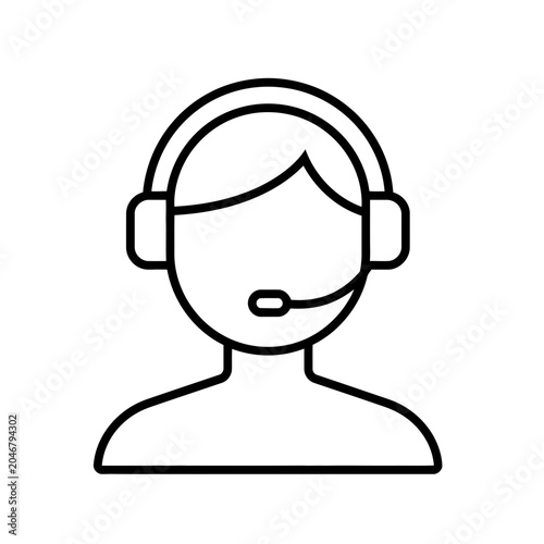 An icon depicting a customer service representative wearing a headset