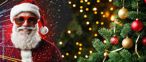 santa claus smiling wearing...
